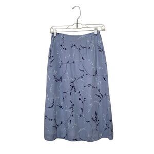 Hunt Club 100% Tencel Blue Floral Knee Length Straight Skirt Women's Size 4P